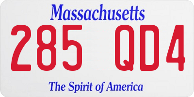 MA license plate 285QD4