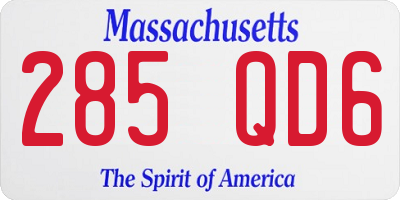 MA license plate 285QD6