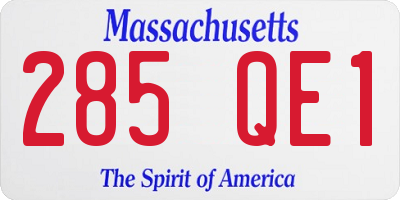 MA license plate 285QE1