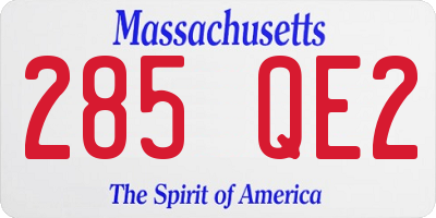 MA license plate 285QE2