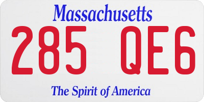 MA license plate 285QE6