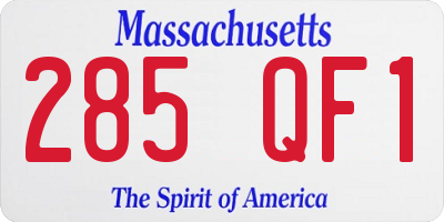 MA license plate 285QF1