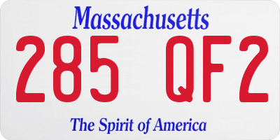MA license plate 285QF2