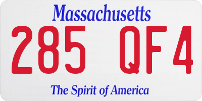 MA license plate 285QF4