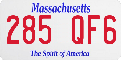 MA license plate 285QF6