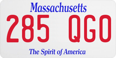 MA license plate 285QG0