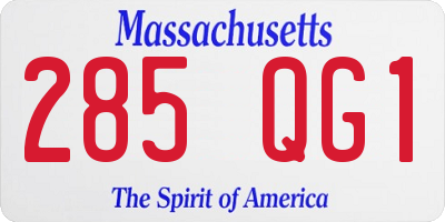 MA license plate 285QG1