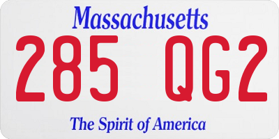 MA license plate 285QG2