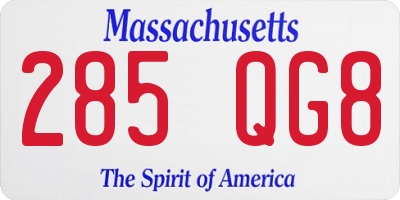 MA license plate 285QG8