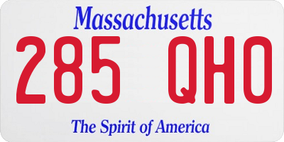 MA license plate 285QH0