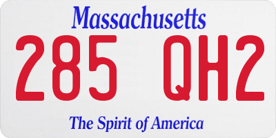 MA license plate 285QH2