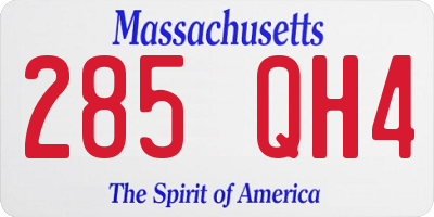 MA license plate 285QH4