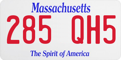 MA license plate 285QH5