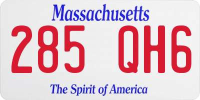 MA license plate 285QH6