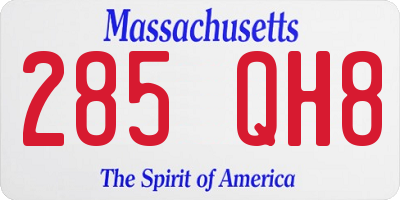 MA license plate 285QH8