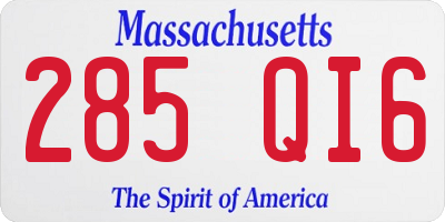 MA license plate 285QI6