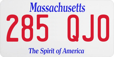 MA license plate 285QJ0