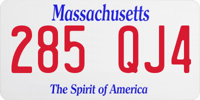 MA license plate 285QJ4