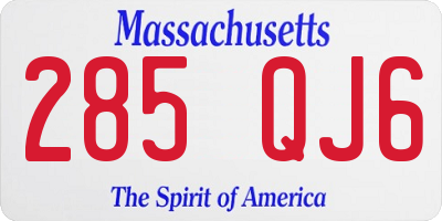 MA license plate 285QJ6