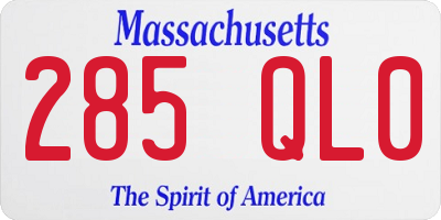 MA license plate 285QL0