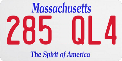 MA license plate 285QL4