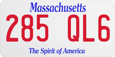 MA license plate 285QL6
