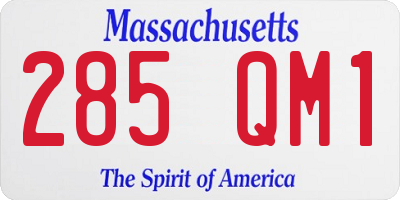 MA license plate 285QM1