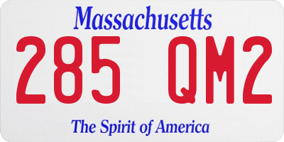 MA license plate 285QM2