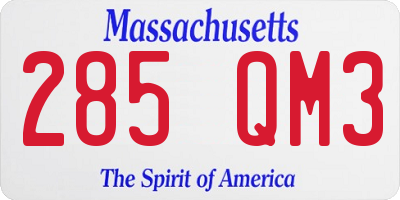MA license plate 285QM3