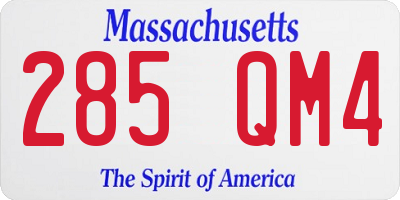 MA license plate 285QM4