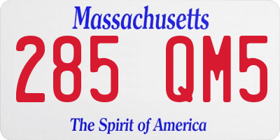 MA license plate 285QM5