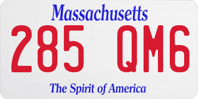 MA license plate 285QM6