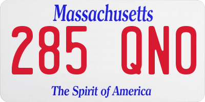 MA license plate 285QN0