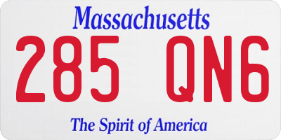 MA license plate 285QN6