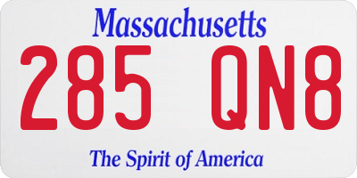 MA license plate 285QN8