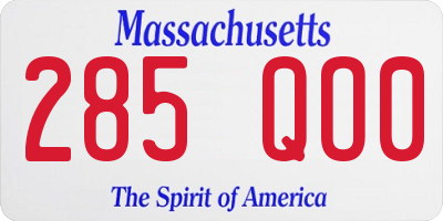 MA license plate 285QO0
