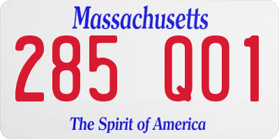 MA license plate 285QO1