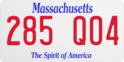 MA license plate 285QO4
