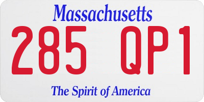 MA license plate 285QP1