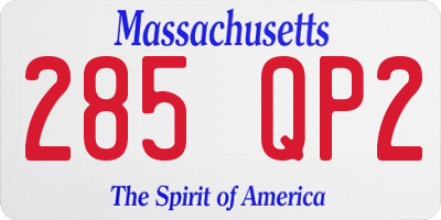 MA license plate 285QP2