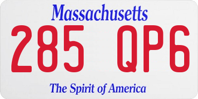 MA license plate 285QP6
