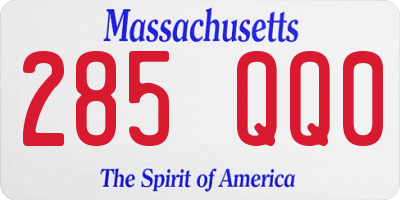 MA license plate 285QQ0