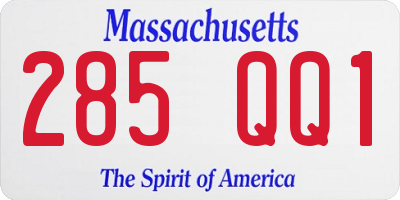 MA license plate 285QQ1