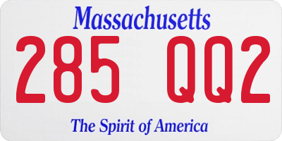 MA license plate 285QQ2