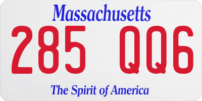 MA license plate 285QQ6