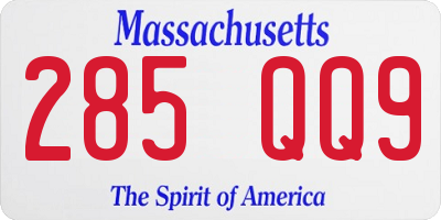 MA license plate 285QQ9
