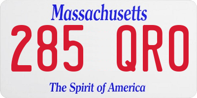 MA license plate 285QR0