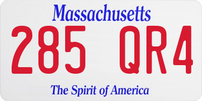 MA license plate 285QR4