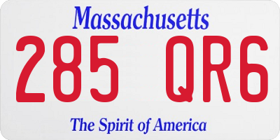 MA license plate 285QR6