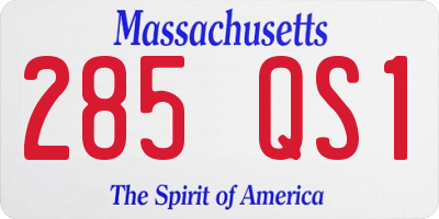 MA license plate 285QS1